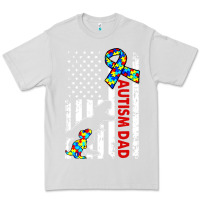 Dove Grey mens distressed dinosaur autism dad usa flag Premium Tee - artisFamous