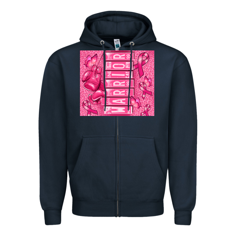 Warrior Breast Cancer Zipper Hoodie by RanaPortraitStore | Teevron