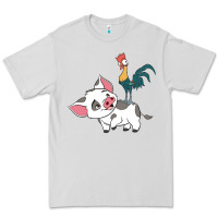 Dove Grey hei hei rooster and pig funny cartoon Premium Tee - artisFamous