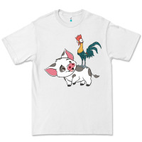 White hei hei rooster and pig funny cartoon Premium Tee - artisFamous