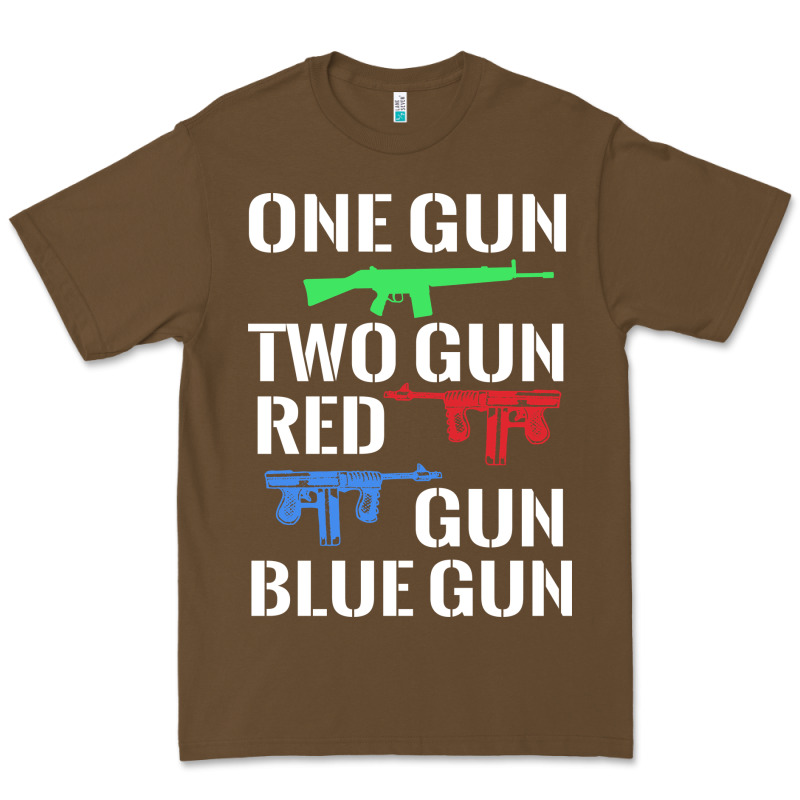 One Gun Two Gun Red Gun Blue Gun Premium Tee by artisFamous | Teevron