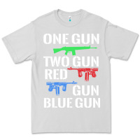 Dove Grey one gun two gun red gun blue gun Premium Tee - artisFamous