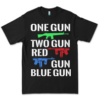 Black one gun two gun red gun blue gun Premium Tee - artisFamous