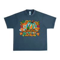 Midnight Navy Pumpkin Spice Junkie Urban Heavy Tee - CowhideDigitalArt