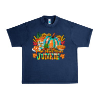 Navy Pumpkin Spice Junkie Urban Heavy Tee - CowhideDigitalArt