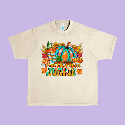 Pumpkin Spice Junkie Urban Heavy Tee Designed By Cowhidedigitalart