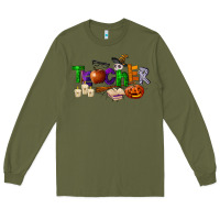 Army Green halloween teacher Long Sleeve Tee - LillyAllenDesigns