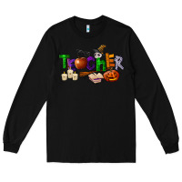 Black halloween teacher Long Sleeve Tee - LillyAllenDesigns