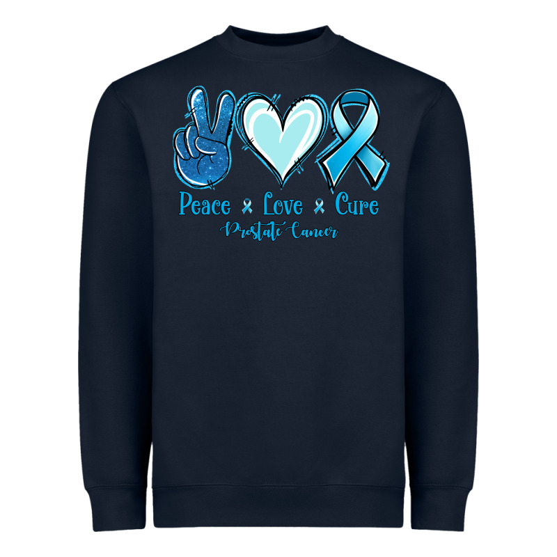 Peace Love Cure Prostate Cancer Heavyweight Sweatshirt by Jasminsmagicworld | Teevron