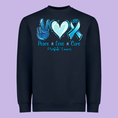 Peace Love Cure Prostate Cancer Heavyweight Sweatshirt Designed By Jasminsmagicworld