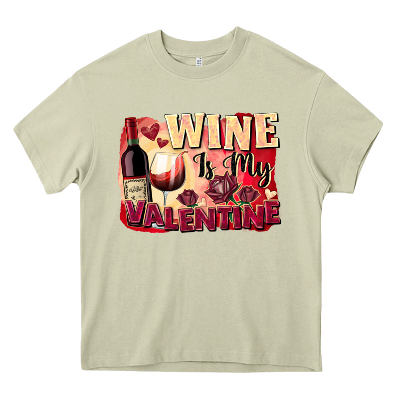 Wine Is My Valentine's Day Heavy Core Tee by FaDigitalArtStudio | Teevron