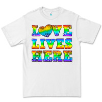 White Western Love Lives Here Premium Tee - BundleAndBundleShop