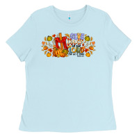 Baby Blue give thanks to the lord for he is good Ladies Tee - CowhideDigitalArt