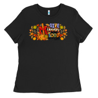 Black give thanks to the lord for he is good Ladies Tee - CowhideDigitalArt