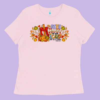 Give Thanks To The Lord For He Is Good Ladies Tee Designed By Cowhidedigitalart