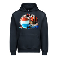 Navy Red White  Booze With Cowhide Background Urban Hoodie - Jasminsmagicworld