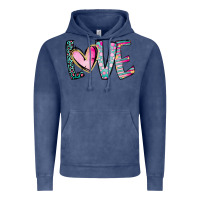 Vintage Denim Valentine Love Vintage Hoodie - CowhideDigitalArt