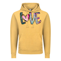 Vintage Mustard Valentine Love Vintage Hoodie - CowhideDigitalArt