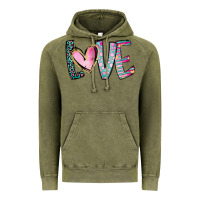 Vintage Olive Valentine Love Vintage Hoodie - CowhideDigitalArt