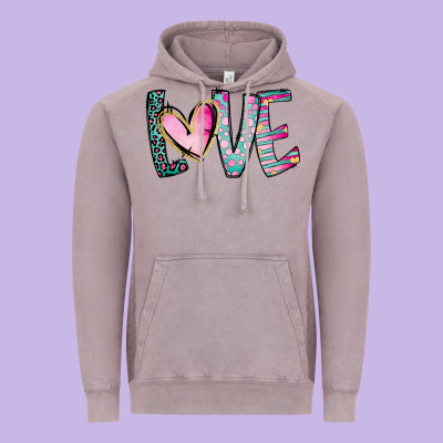 Valentine Love Vintage Hoodie Designed By Cowhidedigitalart