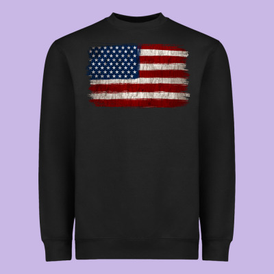Distressed American Flag Heavyweight Sweatshirt Designed By Jasminsmagicworld