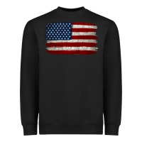 Black Distressed American Flag Heavyweight Sweatshirt - Jasminsmagicworld