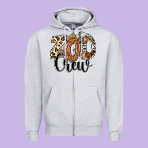 Zoo Crew Safari Animals Zipper Hoodie Designed By Ranaportraitstore