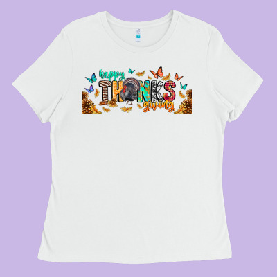 Happy Thanksgiving Ladies Tee Designed By Cowhidedigitalart