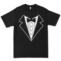 Black fake tux tuxedo suit tie Premium Tee - artisFamous