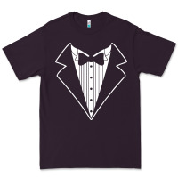 Plum fake tux tuxedo suit tie Premium Tee - artisFamous