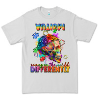 Dove Grey Autism seeing in the world differently Premium Tee - FaDigitalArtStudio
