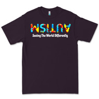 Plum autism seeing the world differently Premium Tee - artisFamous