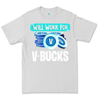Dove Grey will work for v bucks youth gamer Premium Tee - artisFamous