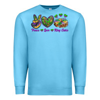 Ocean Blue peace love mardi gras king cake Premium Sweatshirt - RanaPortraitStore