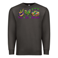 Smoke peace love mardi gras king cake Premium Sweatshirt - RanaPortraitStore