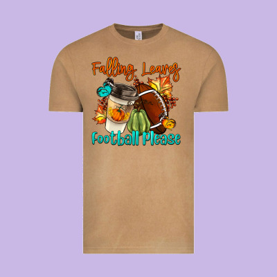 Falling Leaves Football Please Vintage Tee Designed By Lillyallendesigns