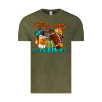 Vintage Olive Falling Leaves Football Please Vintage Tee - LillyAllenDesigns