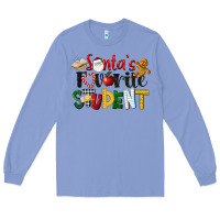 Colony Blue santa's favorite student christmas Long Sleeve Tee - LillyAllenDesigns