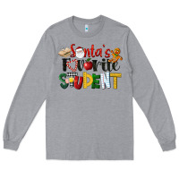 Heather Grey santa's favorite student christmas Long Sleeve Tee - LillyAllenDesigns