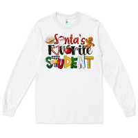 White santa's favorite student christmas Long Sleeve Tee - LillyAllenDesigns