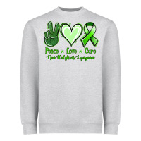 Heather Grey Peace Love Cure Non Hodgkins Lympoma Heavyweight Sweatshirt - Jasminsmagicworld