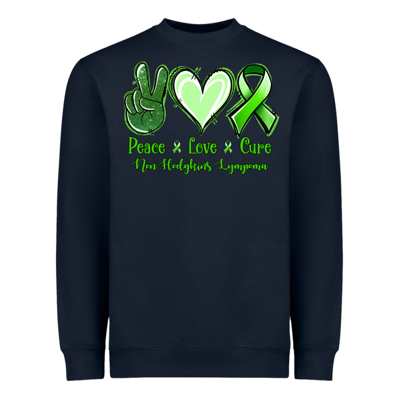 Peace Love Cure Non Hodgkins Lympoma Heavyweight Sweatshirt by Jasminsmagicworld | Teevron