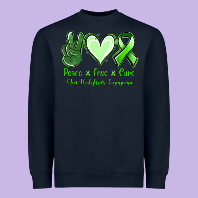 Peace Love Cure Non Hodgkins Lympoma Heavyweight Sweatshirt Designed By Jasminsmagicworld
