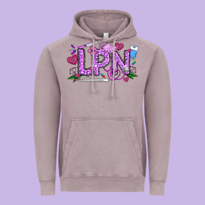 Valentine Lpn Vintage Hoodie Designed By Cowhidedigitalart