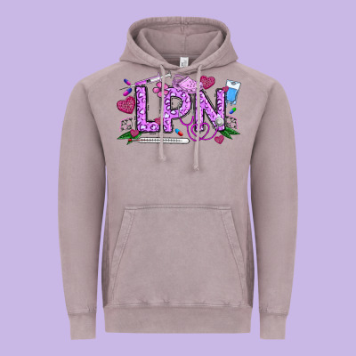 Valentine Lpn Vintage Hoodie Designed By Cowhidedigitalart
