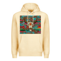 Pina Colada western serape leopard bull skull turquoise Premium Hoodie - Artiststas