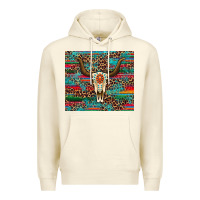 Sandshell western serape leopard bull skull turquoise Premium Hoodie - Artiststas
