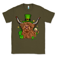 Army Green St. Patrick's Day cow Classic Tee - OliviaCreatesArt