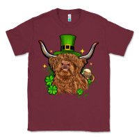 Burgundy St. Patrick's Day cow Classic Tee - OliviaCreatesArt