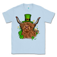 Dusty Blue St. Patrick's Day cow Classic Tee - OliviaCreatesArt